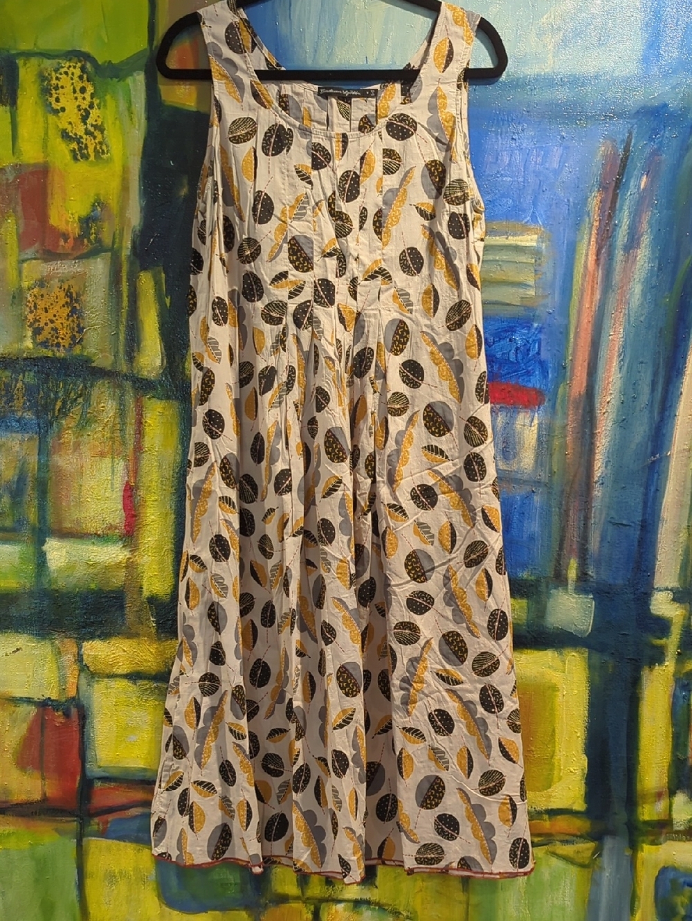 Gudrun Sjödén organic cotton sleeveless design w/Gathered Front/Back Pleats